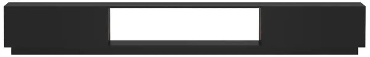FUFU&GAGA Modern Black 2-Drawer 1-Shelf TV Cabinet (109.4" W x 15.7" D x 14.9" H), Black