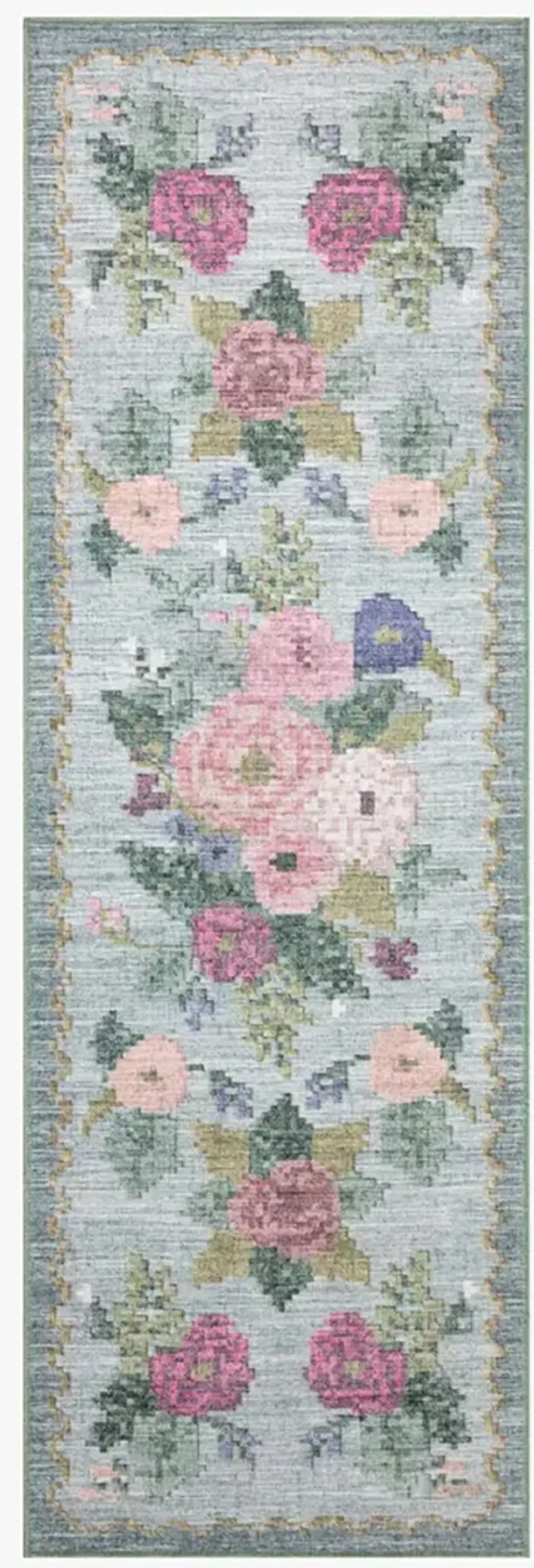 Rosa RSA-02 Sky 2''6" x 12''0" Rug by Rifle Paper Co.