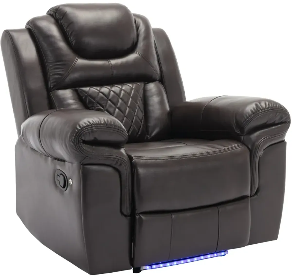 Streamdale Manual Recliner Chair with LED Lights for Home Theater
