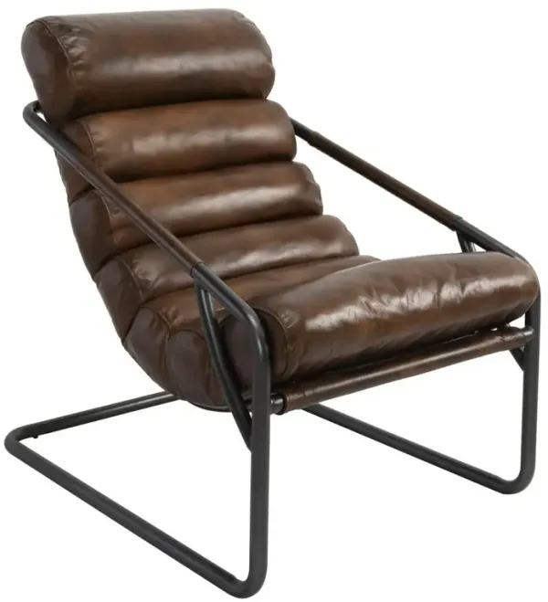 Belen Kox Leather Channel Back Accent Chair, Belen Kox
