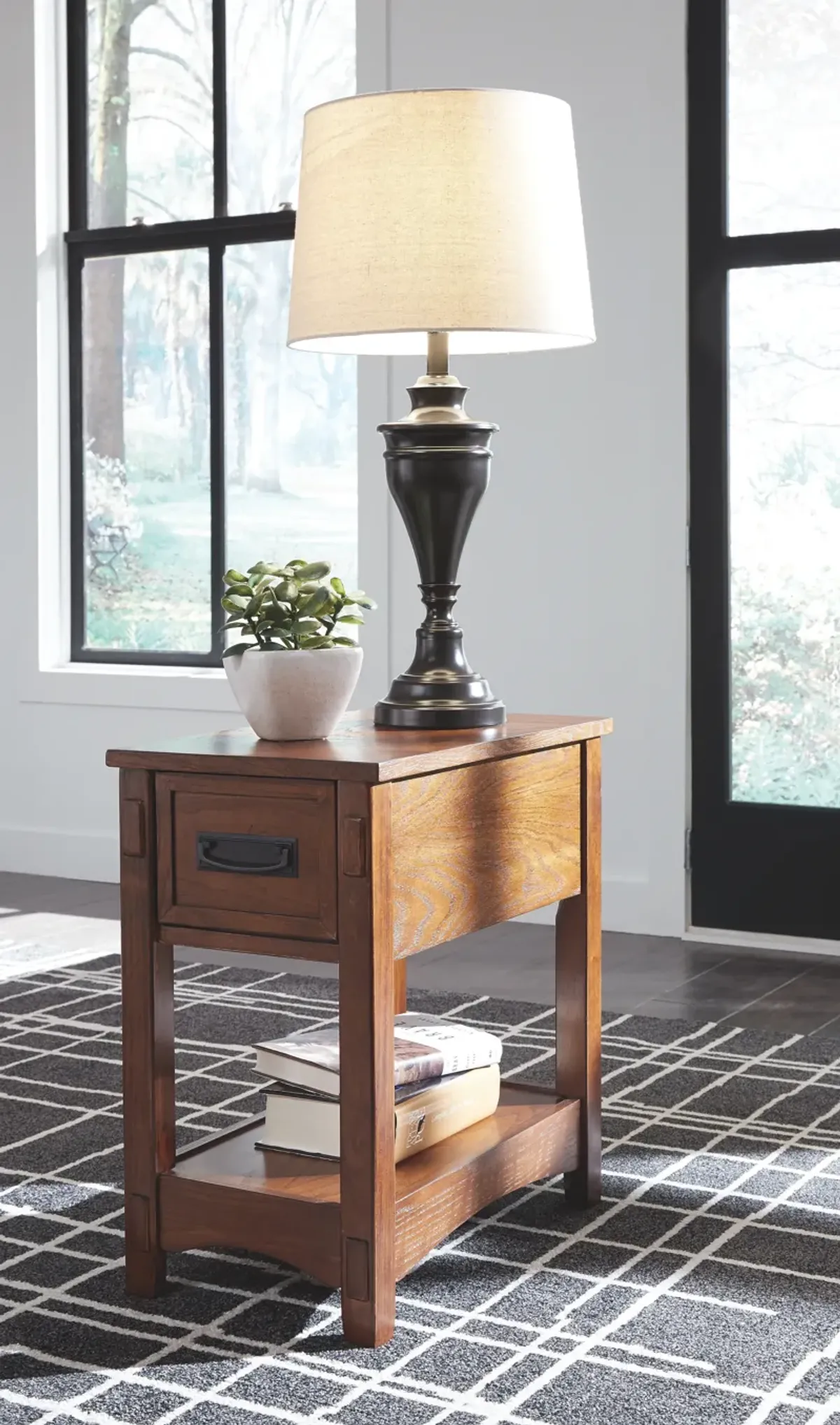 Breegin Chairside End Table - Mission Style