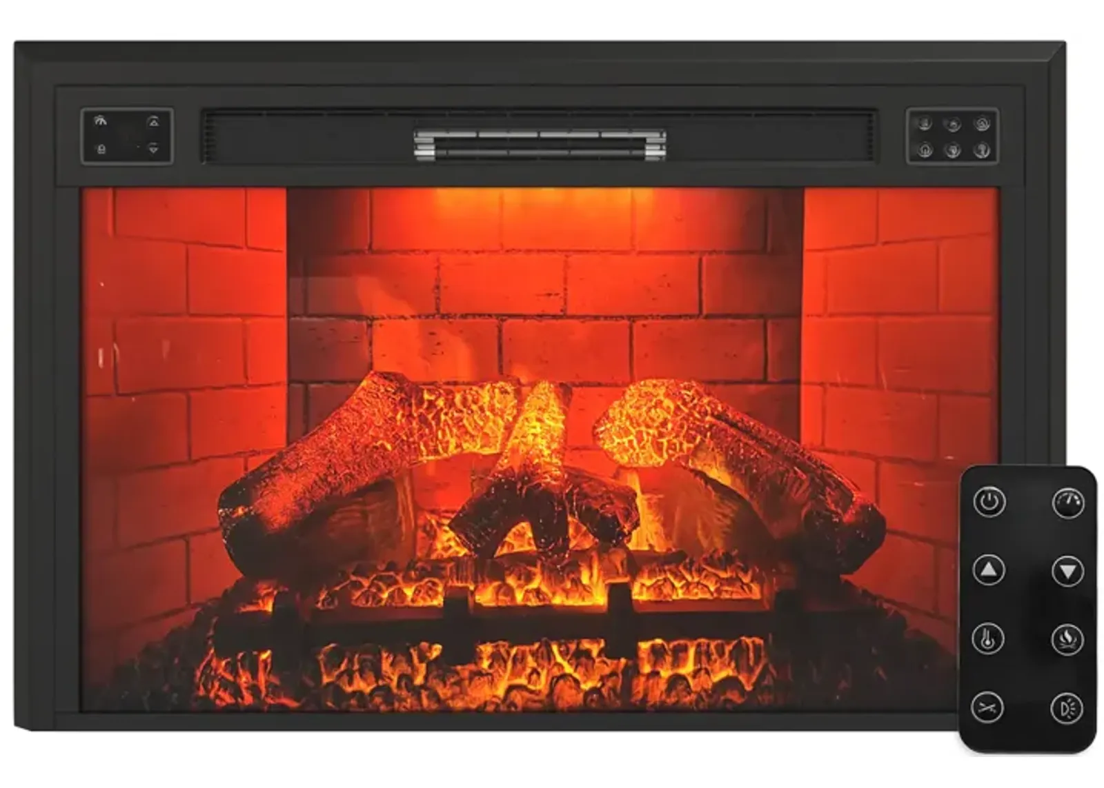 MONDAWE 35" Wall-Mounted Recessed Electric Fireplace 5120 BTU Heater with Remote Control & Adjustable Flame Color