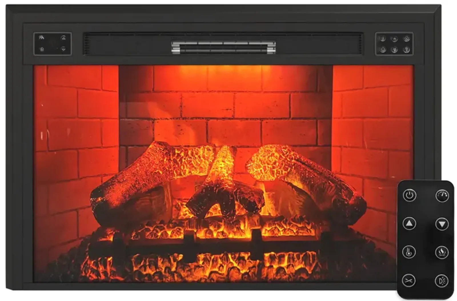 MONDAWE 35" Wall-Mounted Recessed Electric Fireplace 5120 BTU Heater with Remote Control & Adjustable Flame Color