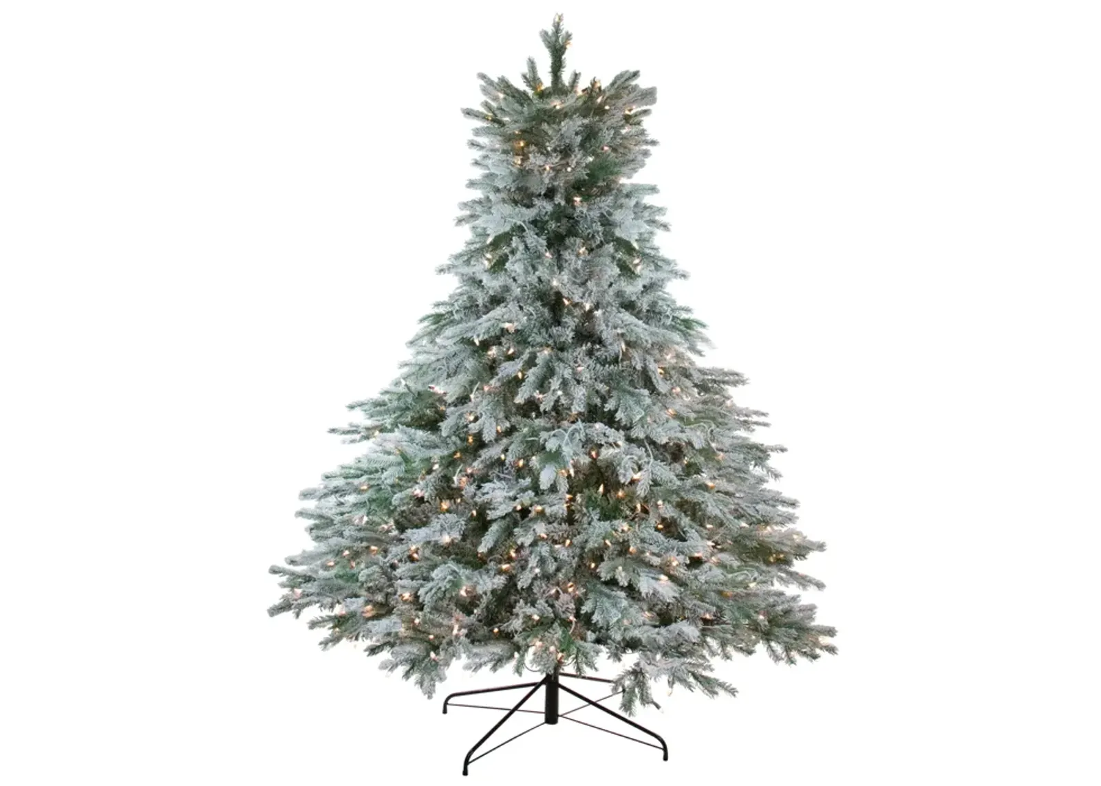 7.5' Pre-Lit Full Flocked Jasper Balsam Fir Artificial Christmas Tree - Clear Lights