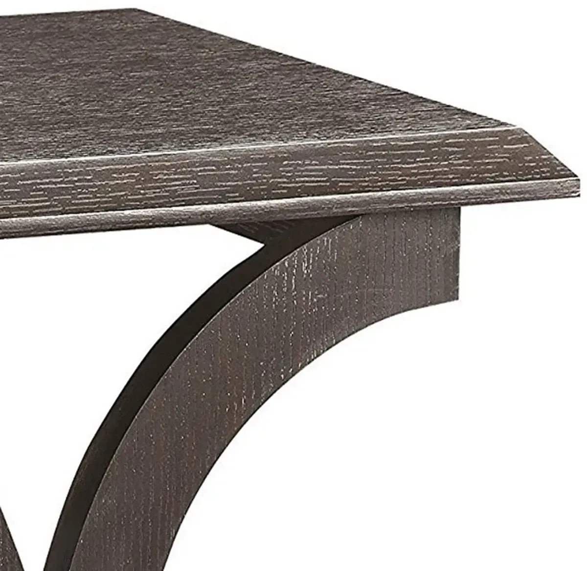 Contemporary Style C Shaped End Table With Open Shelf & Tabletop, Espresso Brown-Benzara