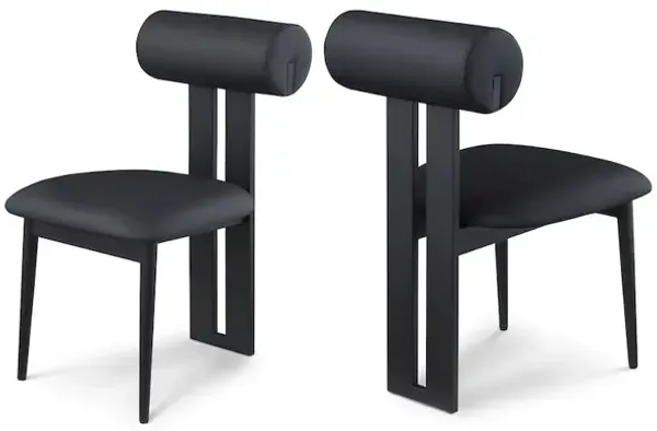 Meridian Furniture Dario Black Vegan Leather Dining Chair, Set of 2