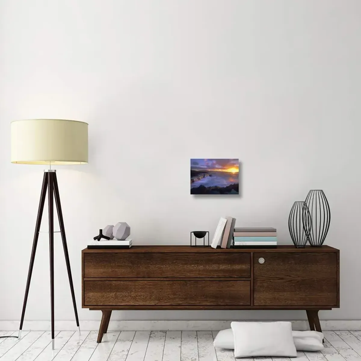 Sunset at Sharks Cove, Oahu, Hawaii-Canvas Art-16x12