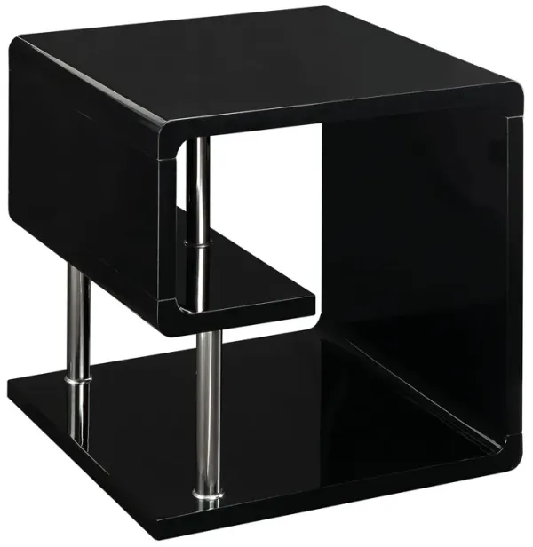 Ninove Contemporary Style End Table, Black-Benzara