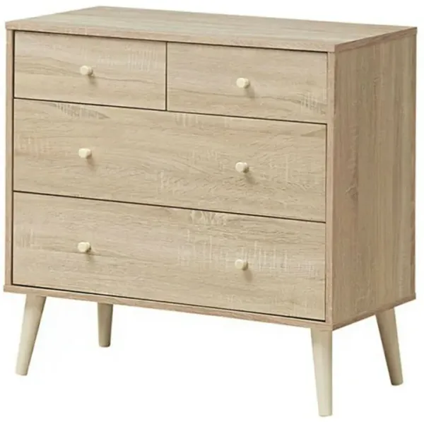 4-Drawer Dresser Cabinet Storage Organizer Rubber Leg with Rail