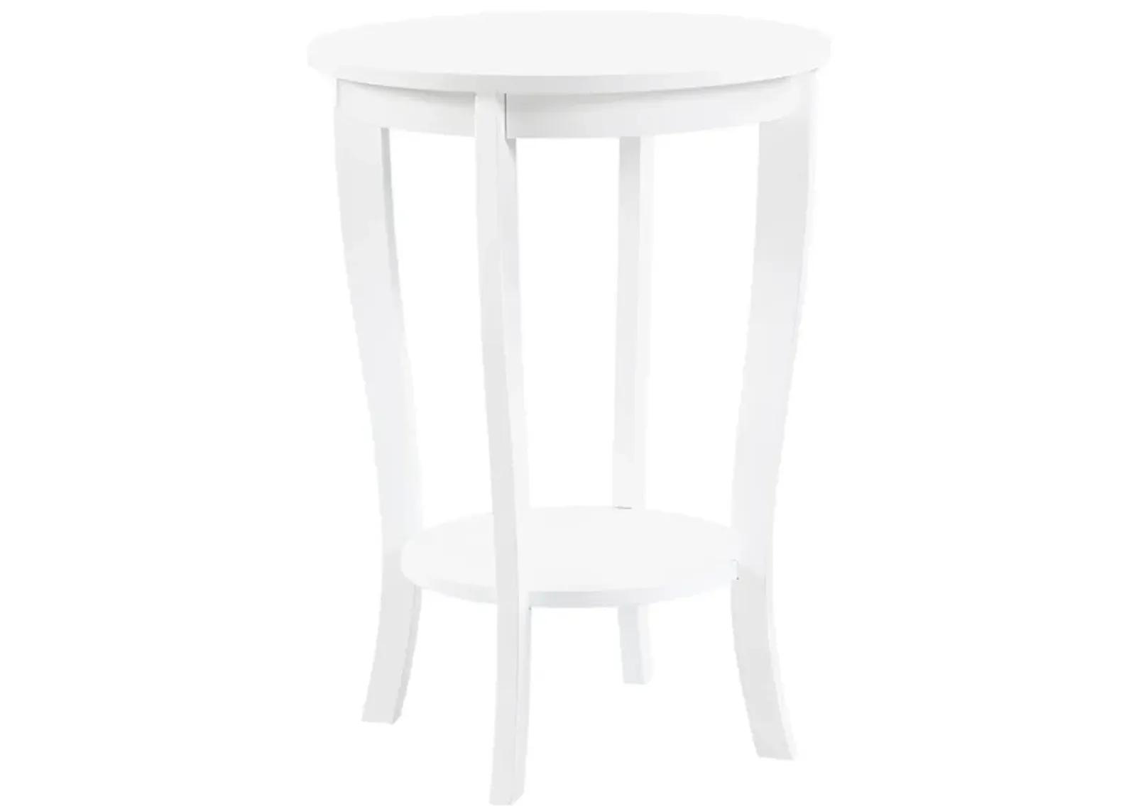 Convenience Concepts American Heritage Round End Table, White