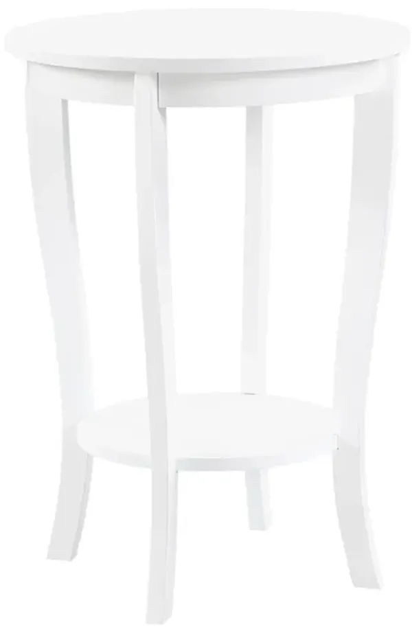 Convenience Concepts American Heritage Round End Table, White