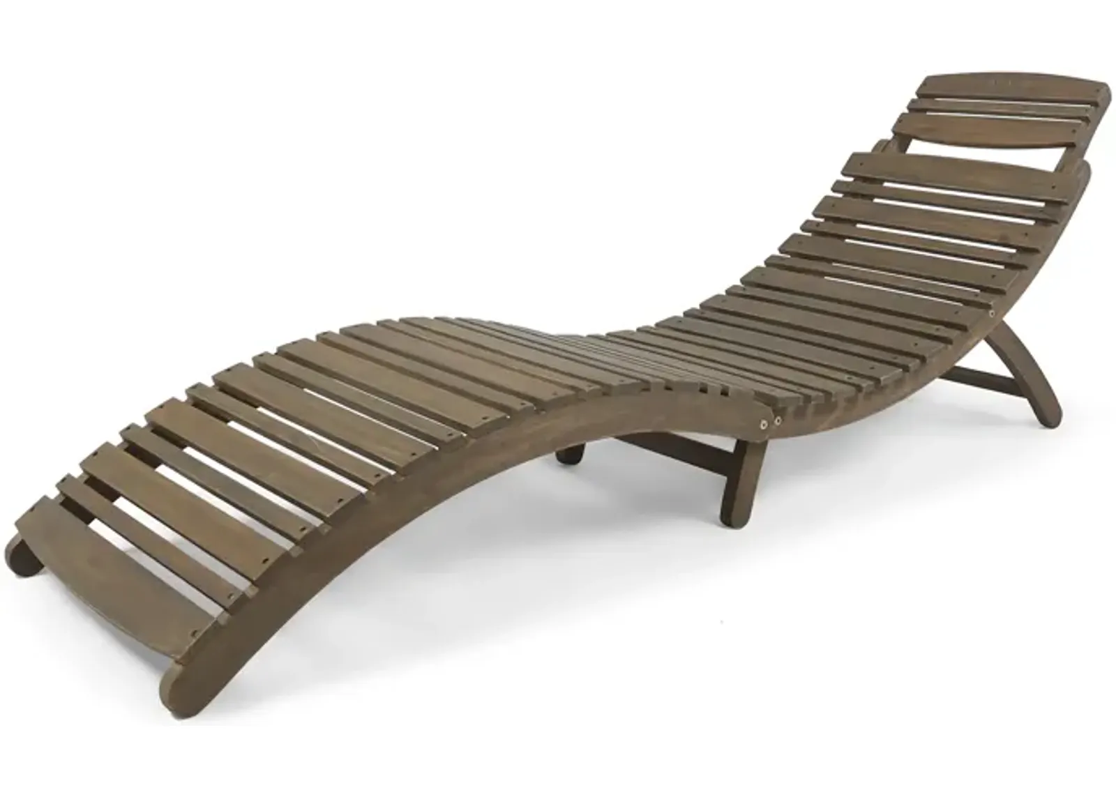 Merax Outdoor Patio Wooden Foldable Lounge Chair