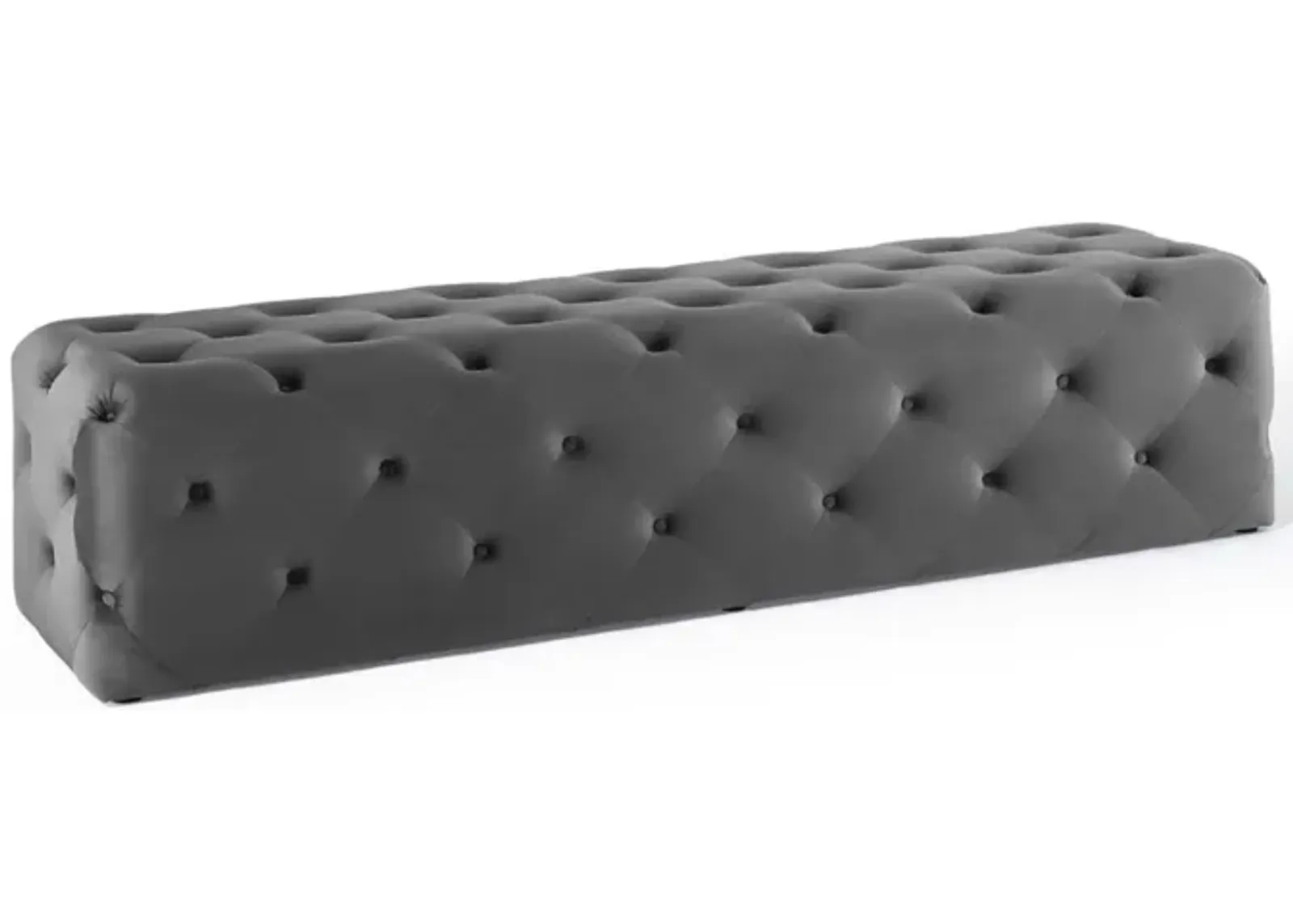 Modway Amour Tufted Performance Velvet Upholstered Entryway Gray, 72" Bench