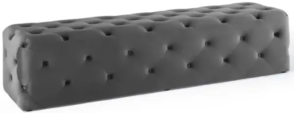 Modway Amour Tufted Performance Velvet Upholstered Entryway Gray, 72" Bench