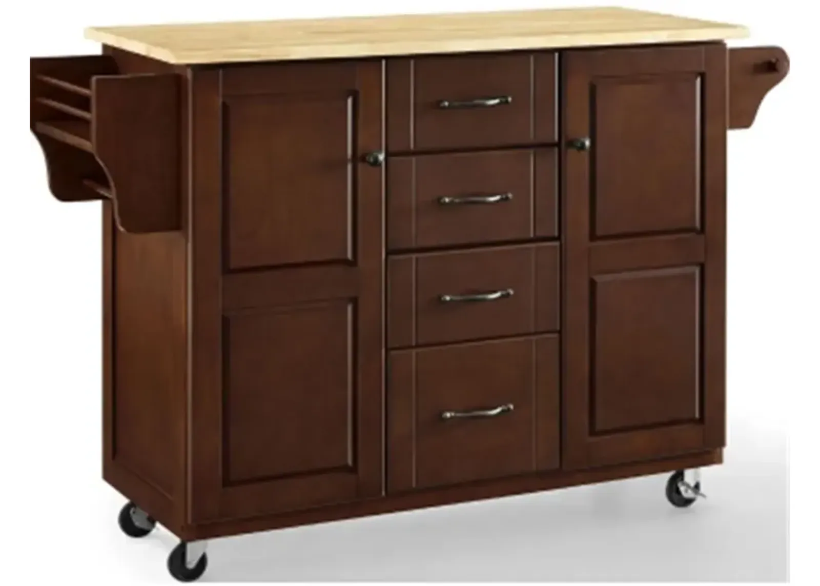 Crosley Eleanor Natural Wood Top Kitchen Cart