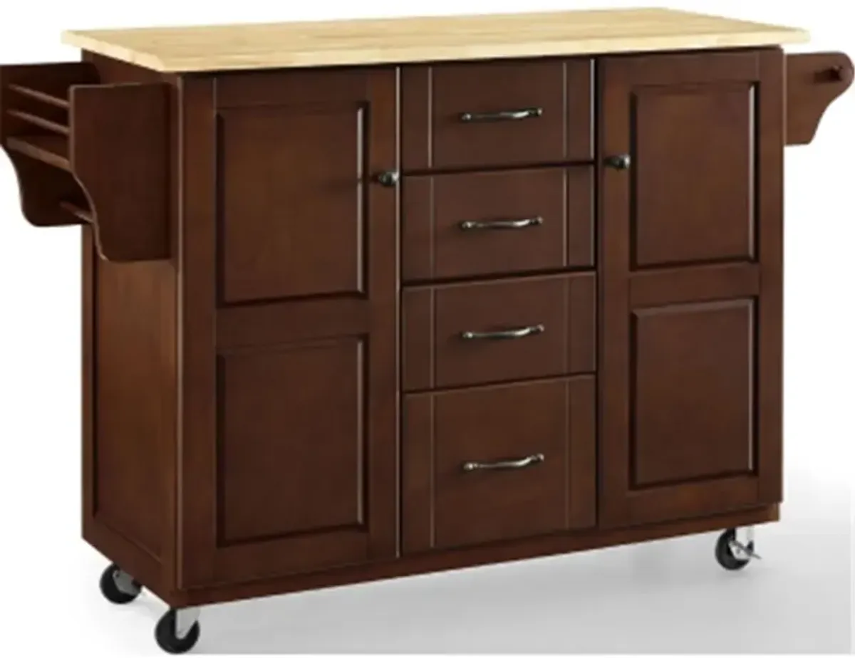 Crosley Eleanor Natural Wood Top Kitchen Cart