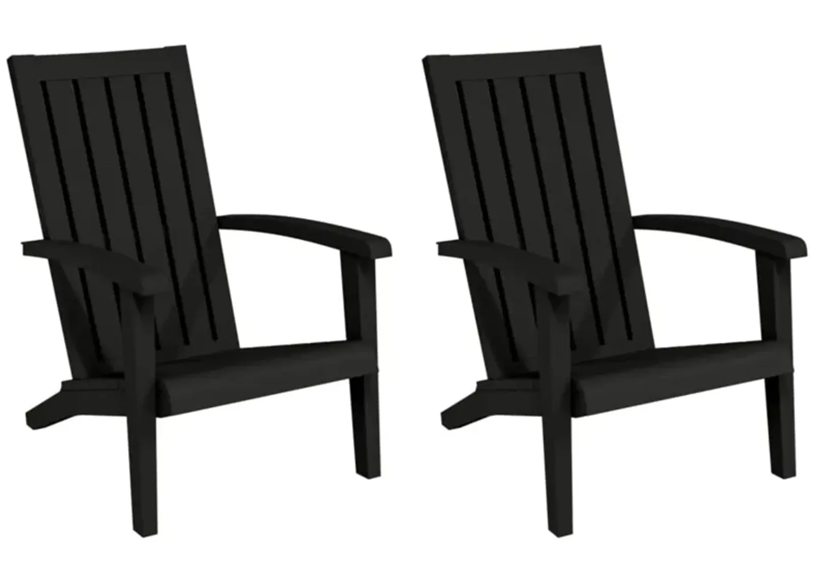 vidaXL Patio Adirondack Chairs 2 pcs Black Polypropylene