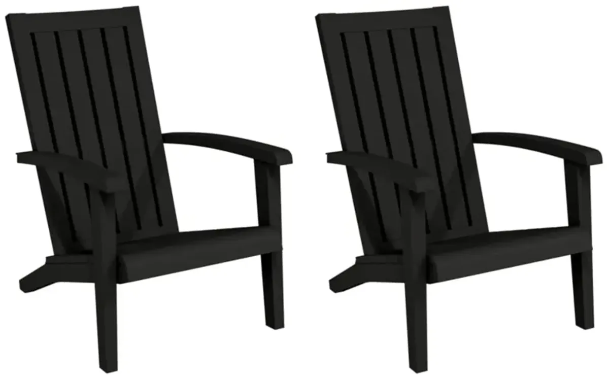 vidaXL Patio Adirondack Chairs 2 pcs Black Polypropylene