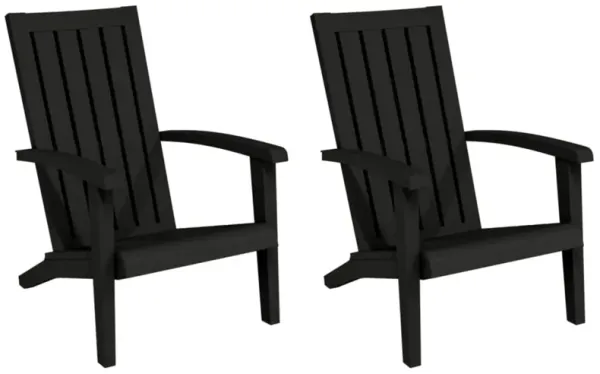 vidaXL Patio Adirondack Chairs 2 pcs Black Polypropylene