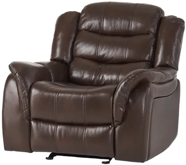 Merax Classic Oversized Ox Blood Red PU Glider Recliner
