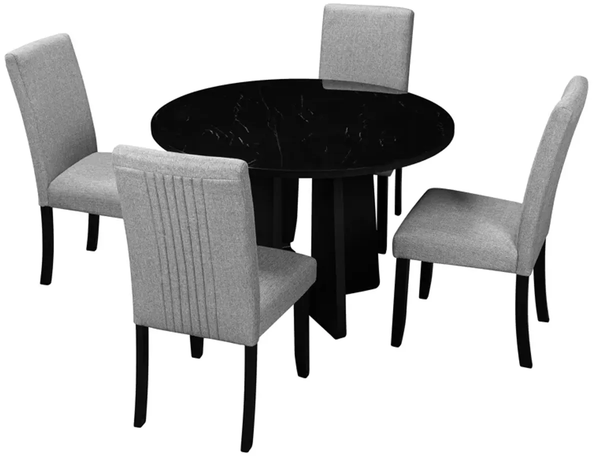 Merax 5-Piece Round Dining Table Chairs Set