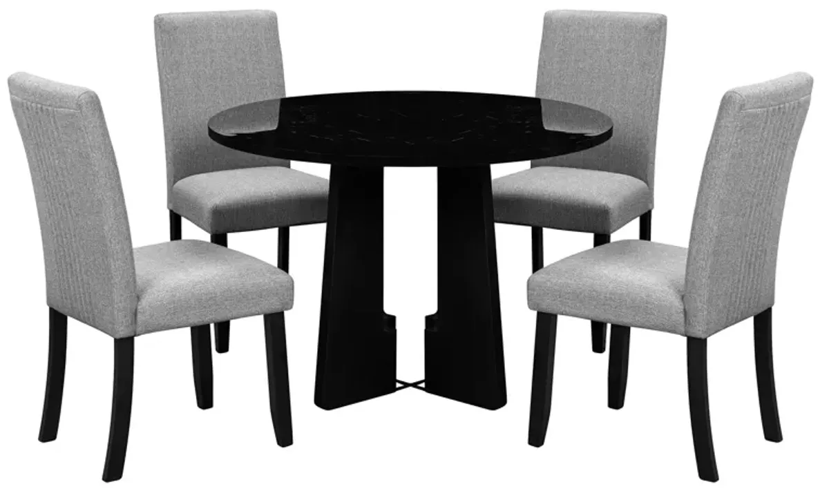 Merax 5-Piece Round Dining Table Chairs Set