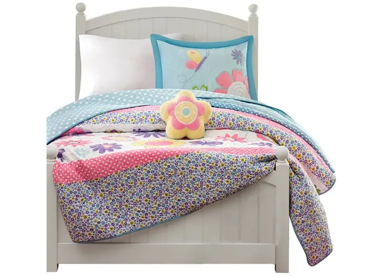 Gracie Mills Alara Springtime Reversible Quilt Set with Throw Pillow