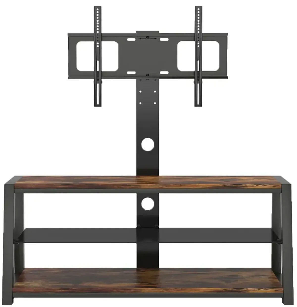 Streamdale Adjustable Glass TV Stand with Storage