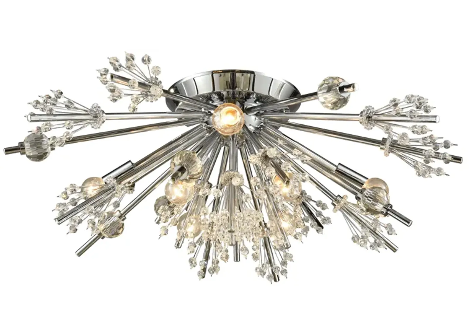 Starburst 26'' Wide 8-Light Silver Semi Flush Mount