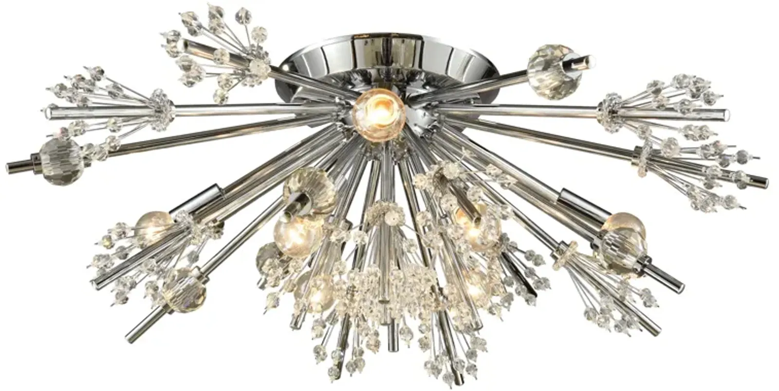 Starburst 26'' Wide 8-Light Silver Semi Flush Mount