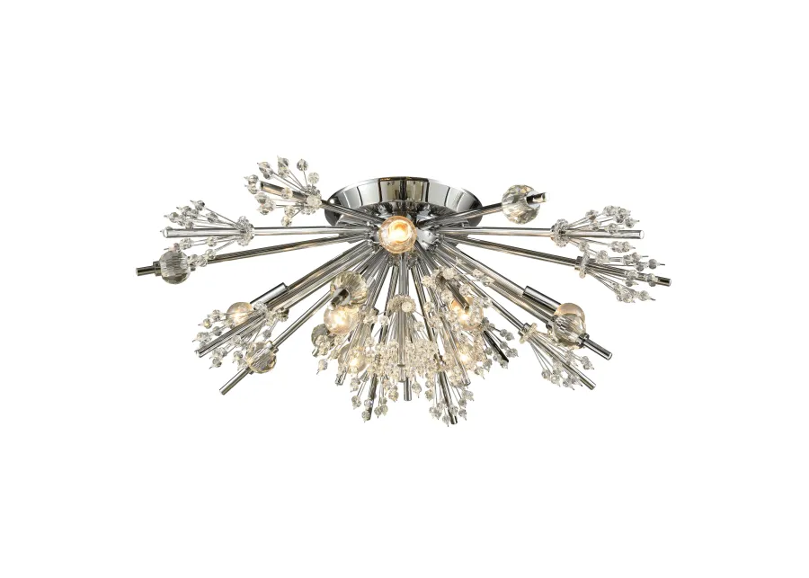 Starburst 26'' Wide 8-Light Silver Semi Flush Mount