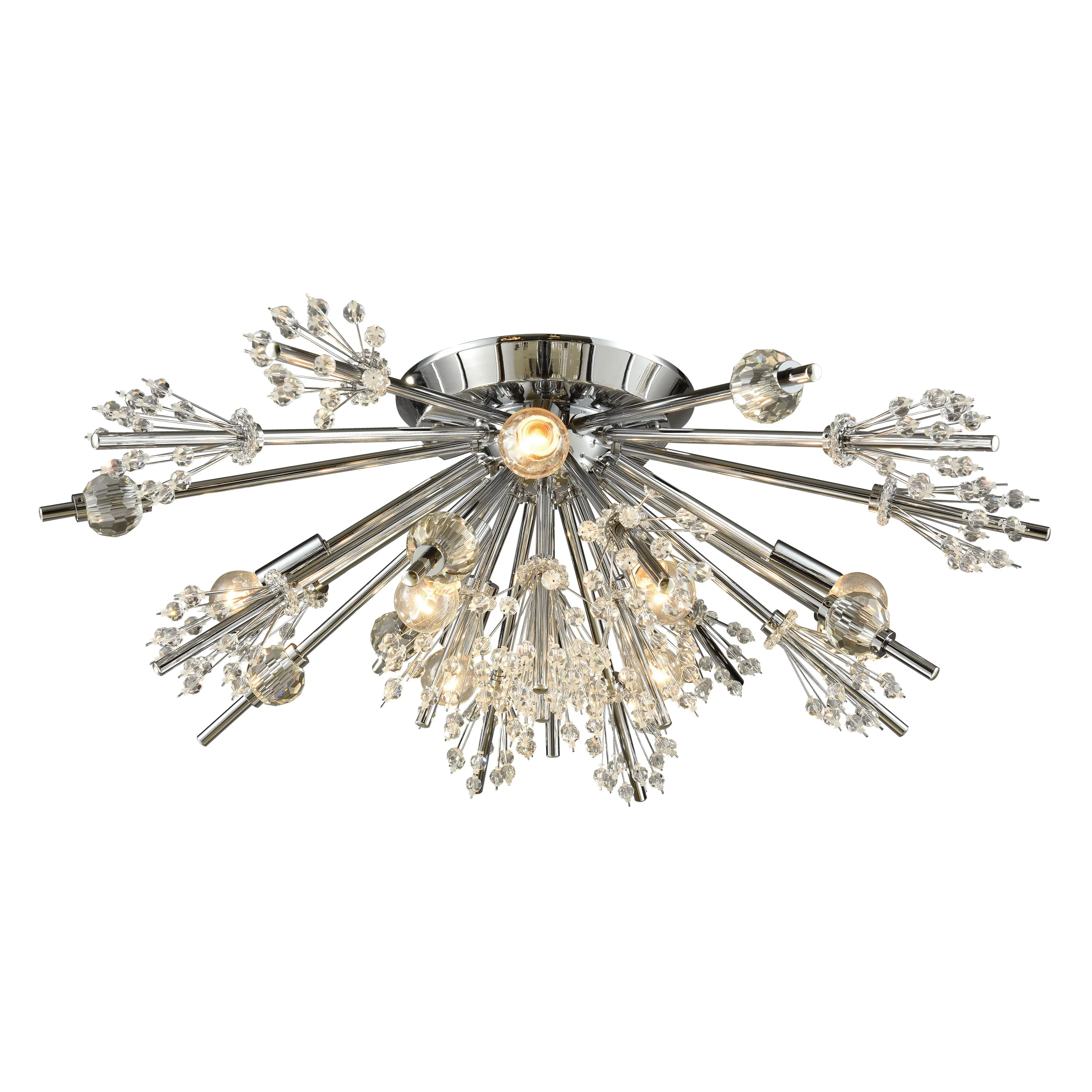 Starburst 26'' Wide 8-Light Silver Semi Flush Mount