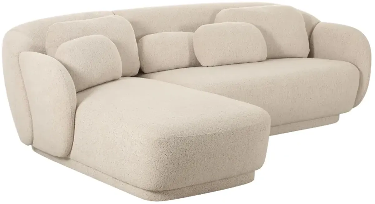 Misty Cream Boucle Sectional - LAF