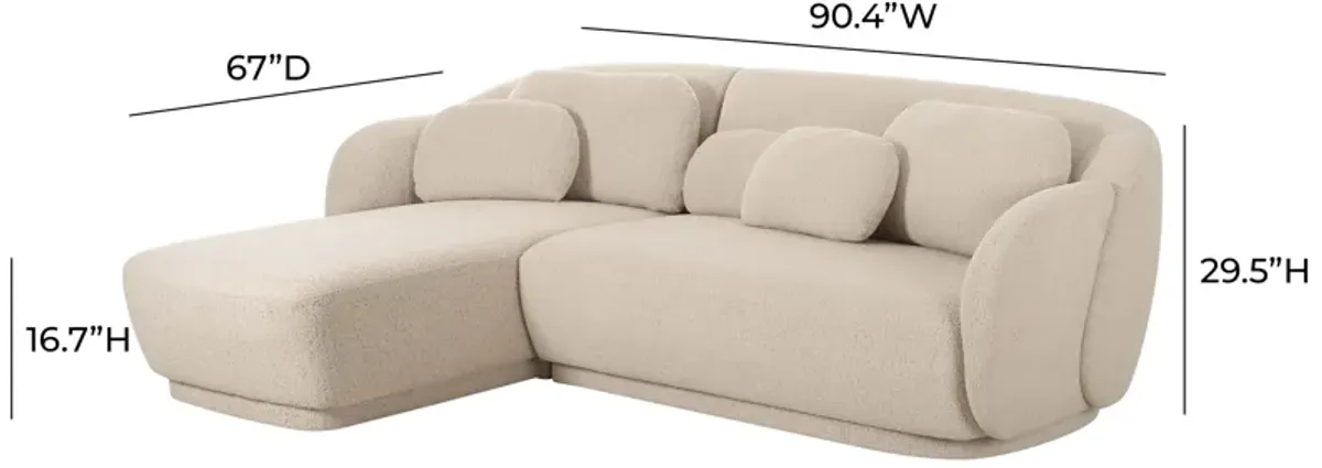 Misty Cream Boucle Sectional - LAF