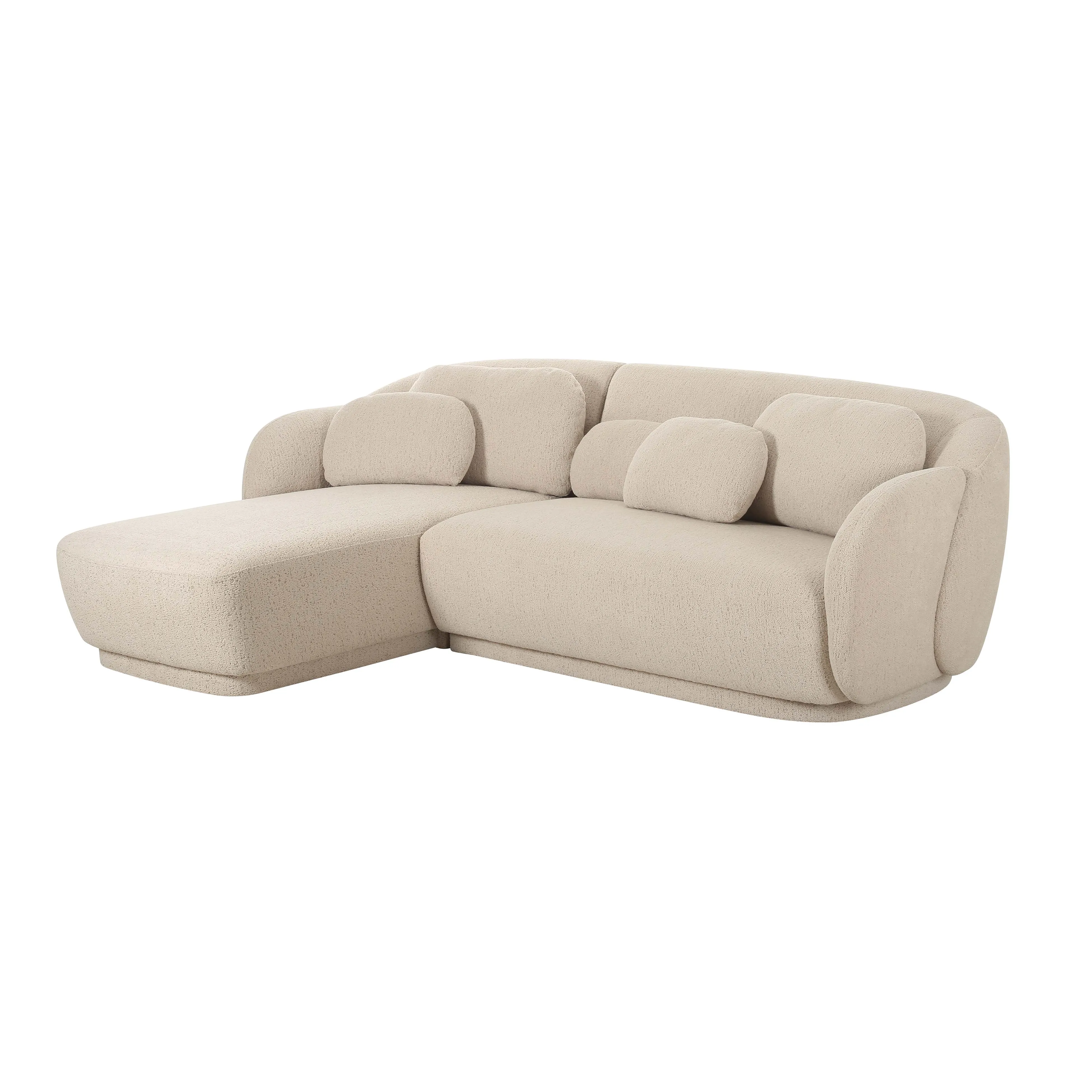 Misty Cream Boucle Sectional - LAF