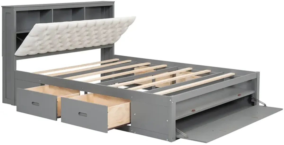 Merax Platform Bed with Storage Headboard