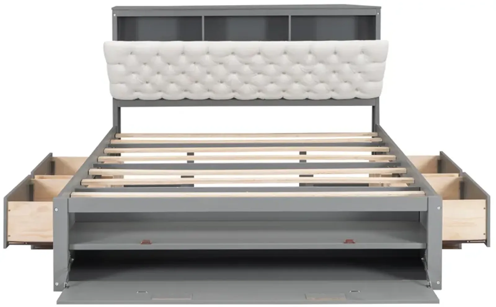 Merax Platform Bed with Storage Headboard