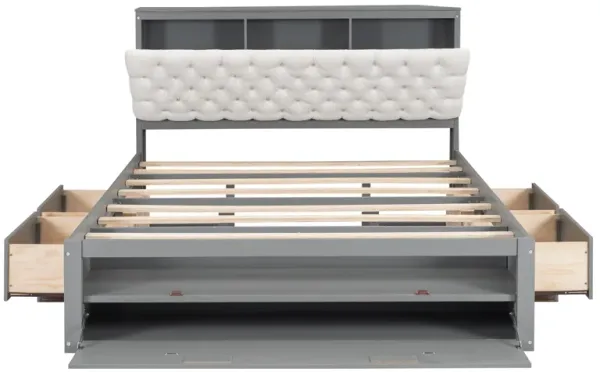 Merax Platform Bed with Storage Headboard