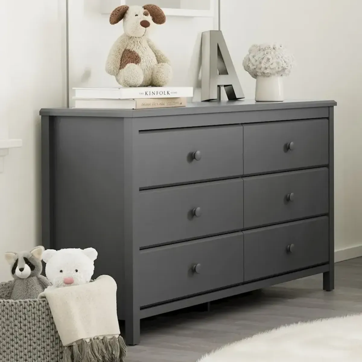 Storkcraft Alpine 6 Drawer Double Dresser (Gray) – GREENGUARD Gold Certified