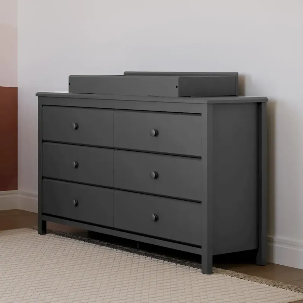 Storkcraft Alpine 6 Drawer Double Dresser (Gray) – GREENGUARD Gold Certified