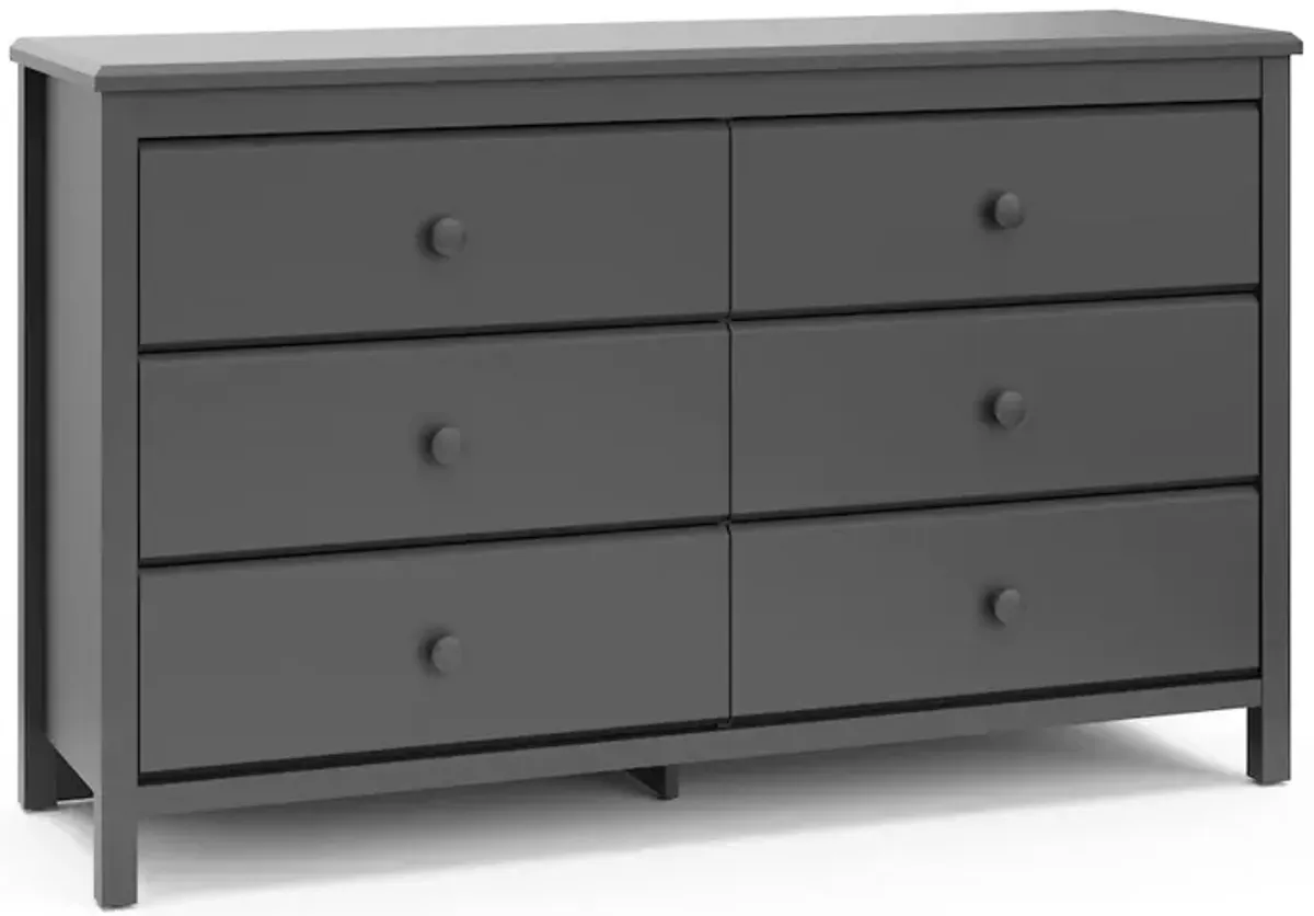 Storkcraft Alpine 6 Drawer Double Dresser (Gray) – GREENGUARD Gold Certified