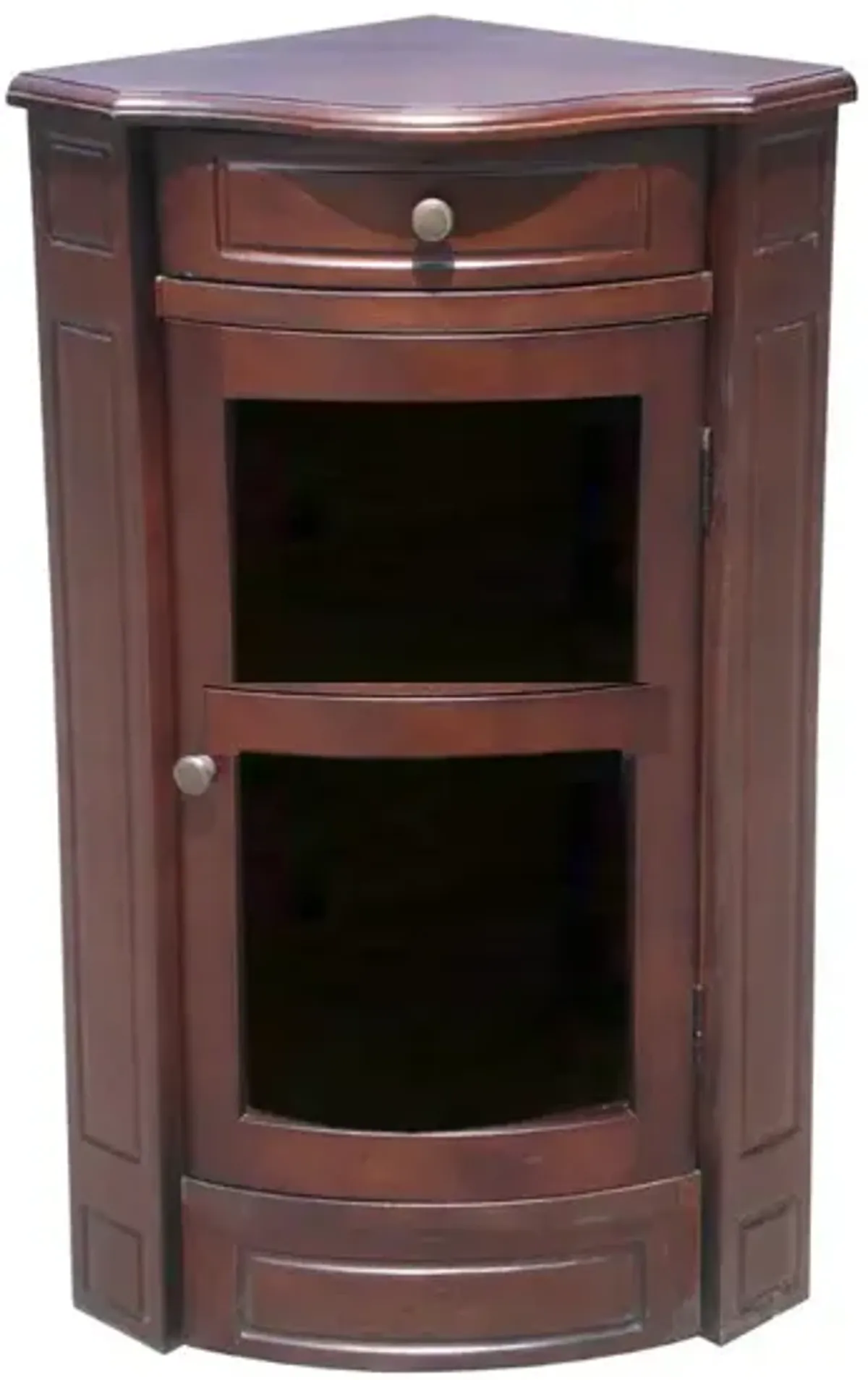 Mahogany Corner Glass Cabinet Short