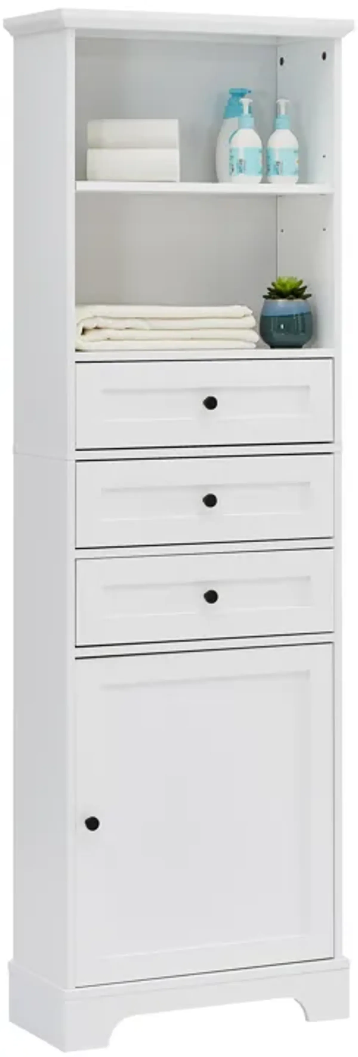 Merax Tall Bathroom Storage Cabinet with 3 Drawers