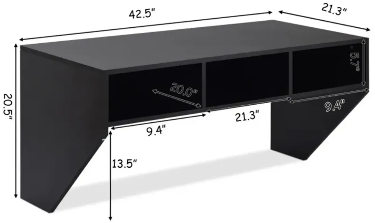 Hivvago Wall Mounted Floating Computer Table Desk Storage Shelf