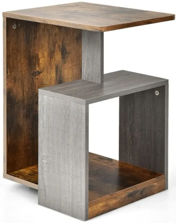 Hivvago 3-Tier End Table with Open Storage Shelf for Living Room Bedroom