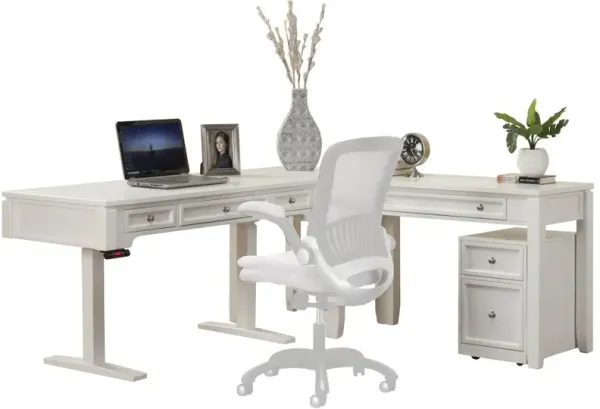 Parker House Furniture Parker House Boca Power Lift L Shape Desk with File