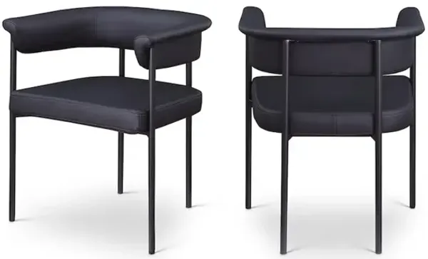 Meridian Furniture Malin Black Vegan Leather Dining Chair, Set of 2