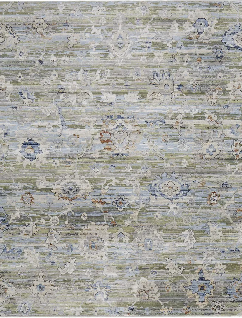 Melrose 39P3F 6'7" x 9'6" Green/Ivory/Blue Rug