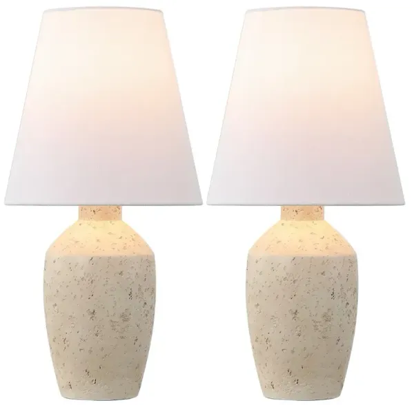 Xander 19.5" Minimalist Scandinavian Concrete Effect Resin/Iron Ginger Jar LED Table Lamp
