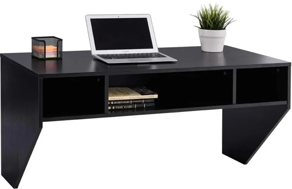 Hivvago Contemporary Space Saver Floating Style Laptop Desk in Black